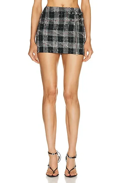 Alessandra Rich Low Waist Mini Skirt In Black