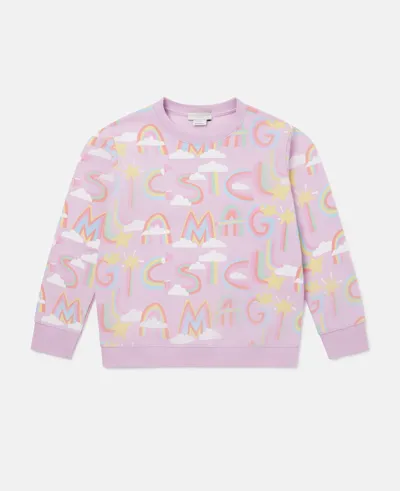 Stella Mccartney Kids' Rainbow Magic Print Sweatshirt In Lilac