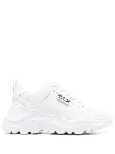 Versace Jeans Couture Logo-patch Low-top Sneakers In White