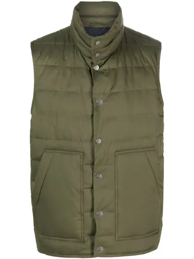 Kiton Mock-neck Padded Gilet In Green