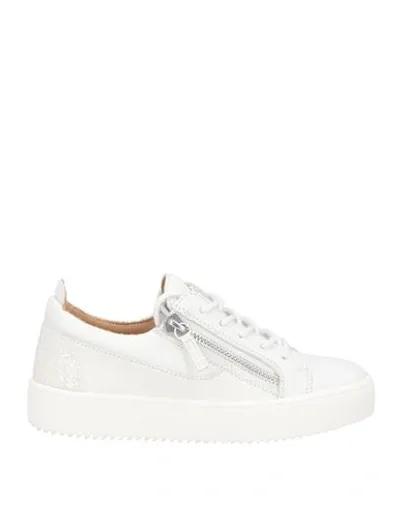 Giuseppe Zanotti Woman Sneakers White Size 10 Soft Leather