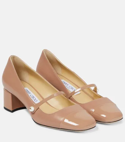 Jimmy Choo Elisa 45 Leather Pumps In Biscuit/biscuit