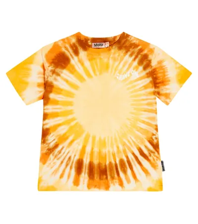 Molo Kids' Riley Tie-dye Cotton Jersey T-shirt In Multicoloured