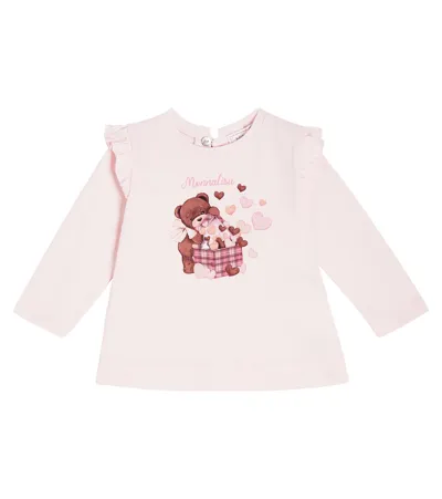 Monnalisa Baby Cotton Jersey T-shirt In Pink