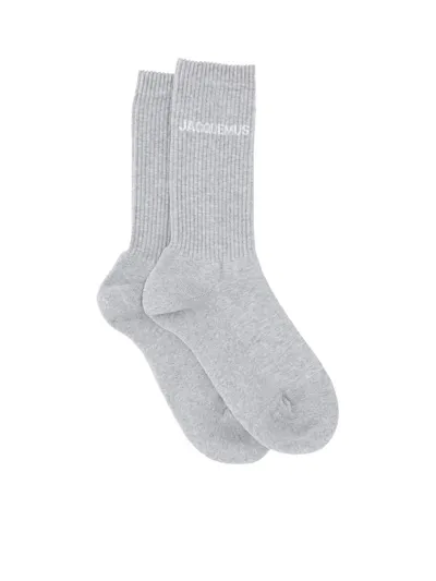 Jacquemus Gray 'les Chaussettes ' Socks In Grey