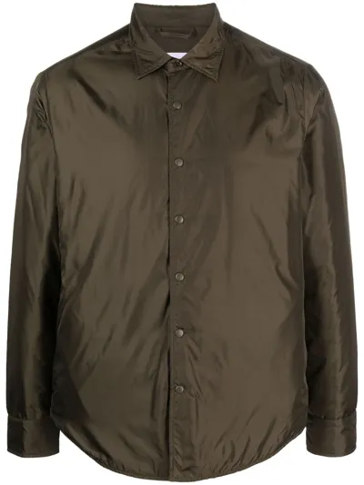 Aspesi Lilo Taffeta Padded Overshirt In Green