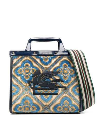 Etro Small Love Trotter Jacquard Tote Bag In Multicolour