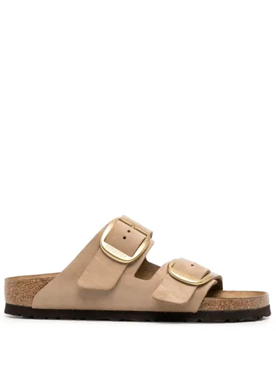 Birkenstock Slip-on Flat Sandals In Brown