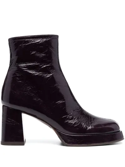 Chie Mihara Katrin 80mm Leather Ankle Boots In Black