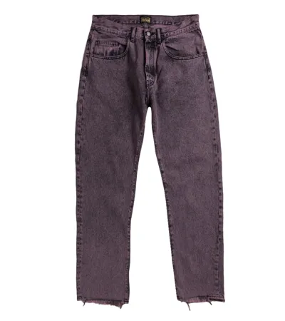 Pre-owned Aries Vintage-jeans Verwaschene Herren Jeans-hose Mit Ausgefranstem Bund Violett