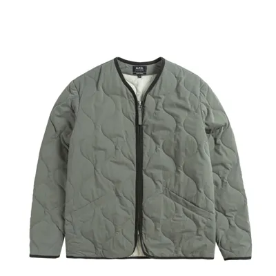 Pre-owned Apc A.p.c. Fred Herren Blouson Gesteppte Übergangs-jacke Freizeitjacke Khaki