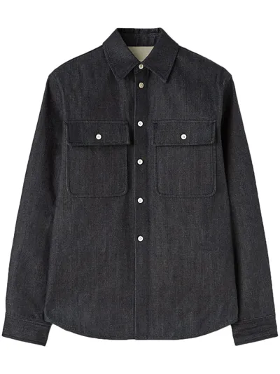 Jil Sander Spread-collar Denim Shirt In Dark_blue