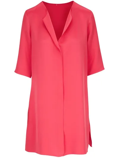 Peter Cohen V-neck Silk Dress In Pink