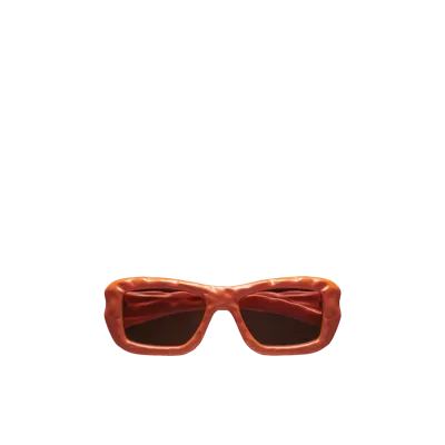 Moncler Rectangular Sunglasses In Orange