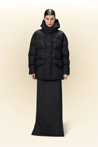 Rains Harbin Puffer Jacket In Black