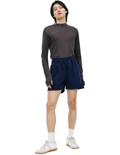 Btfl Navy Blue Cotton Shorts