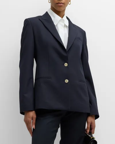 Twp Husband Single-breasted Cotton Blazer In Midnight