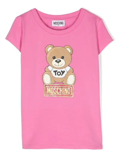 Moschino T-shirt Mit Teddy-print In Pink