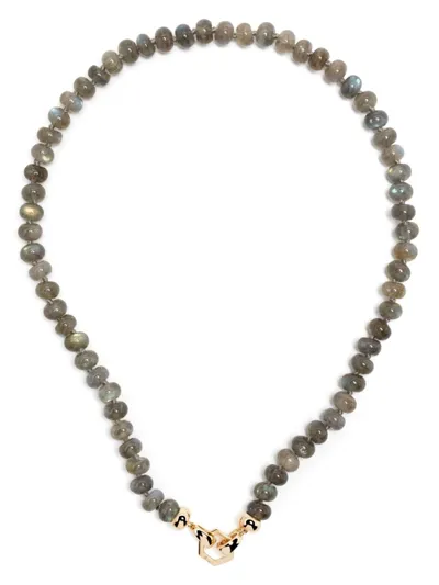 Harwell Godfrey 18kt Yellow Gold Foundation Labradorite Beaded Necklace In Grey