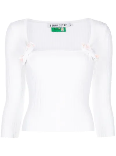 Bernadette Marge Ribbed-knit Top In White