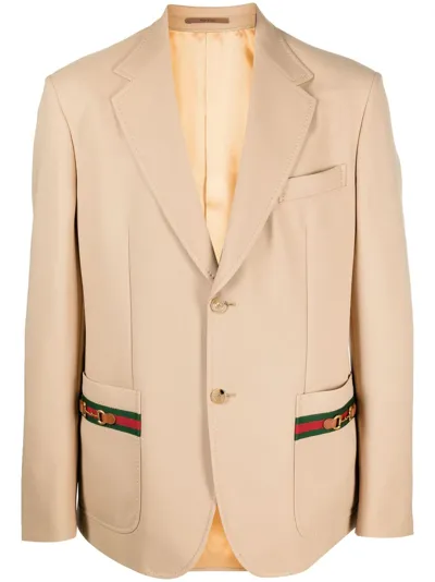 Gucci Sakko Mit Fallendem Revers In Neutrals