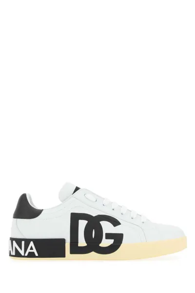 Dolce & Gabbana Dolce E Gabbana Mens White Sneakers In Bianco/nero