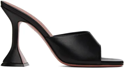 Amina Muaddi Black Lupita Slipper Heeled Sandals