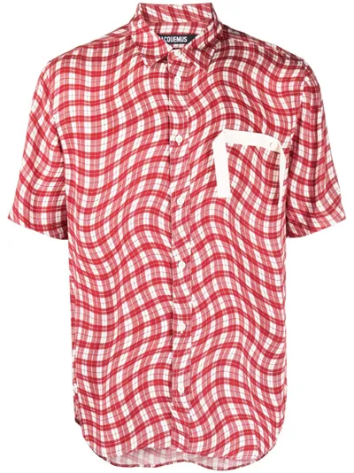 Jacquemus Red La Chemise Melo Checked Shirt In Multicolour