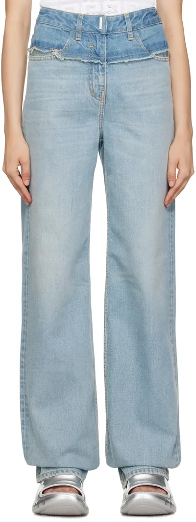 Givenchy Flared Denim Pants In Medium Blue