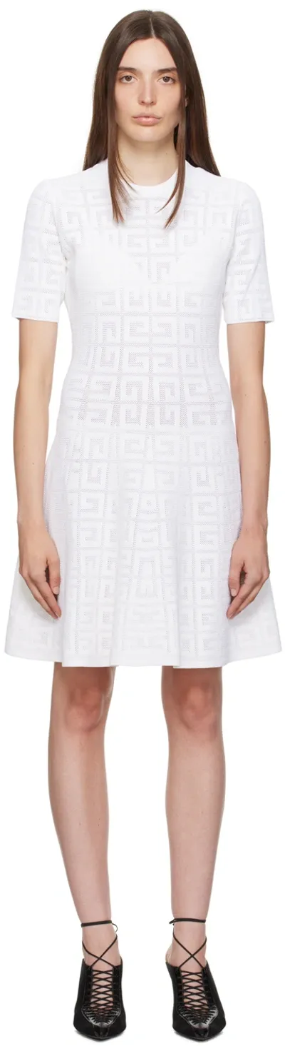 Givenchy 4g Pointelle Mini Dress In White