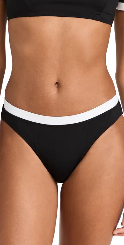 Staud Gemma Bikini Bottom In Black/white