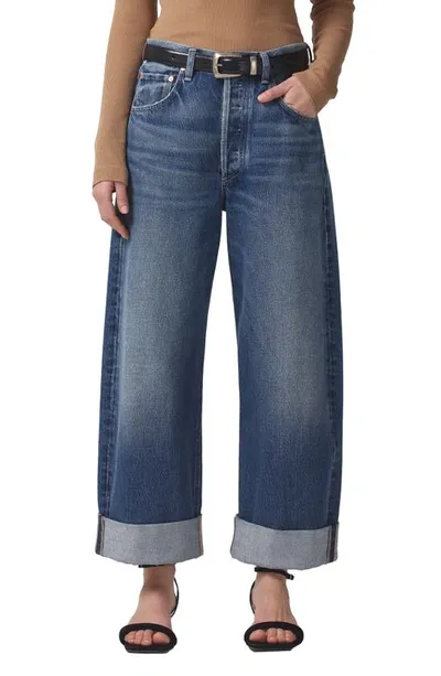 Citizens Of Humanity Ayla Baggy Cuffed Cropped Jeans In Blau