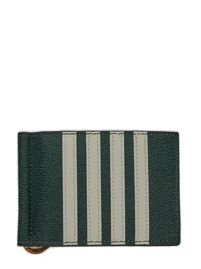 Thom Browne 4 Bar Stripe Bifold Wallet In Green