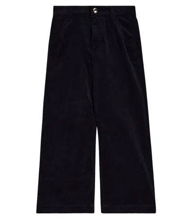 Chloé Kids' Corduroy Straight Pants In Blue