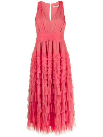 Twinset Long Tulle Dress In Pink