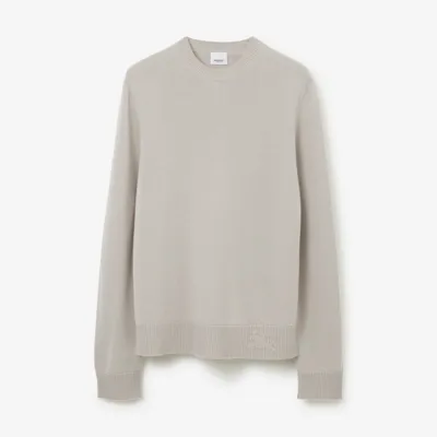 Burberry Ekd Motif Cashmere Sweater In Pale Grey