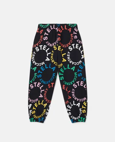 Stella Mccartney Circular Logo Joggers In Black Multicolour