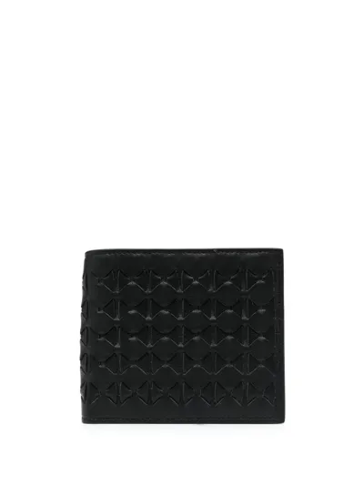 Serapian Mosaico Bi-fold Leather Wallet In Black