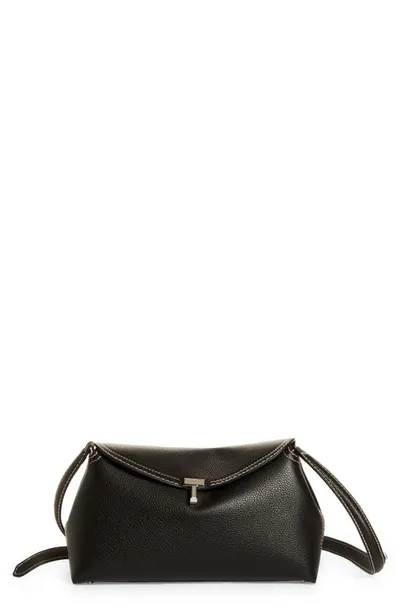 Totême T-lock Clutch Black Grain