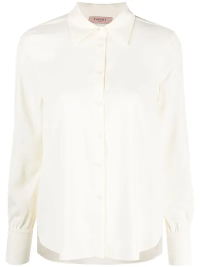 Twinset Cady Button-up Shirt In Neutrals