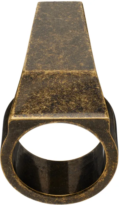 Rick Owens Gold Trunk Ring In 82 Dark Bronze