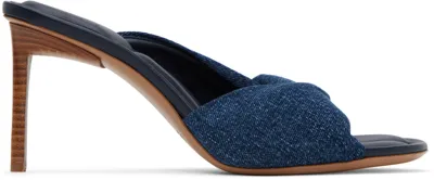 Jacquemus Les Mules Bagnu Twisted Denim Sandals In Blue