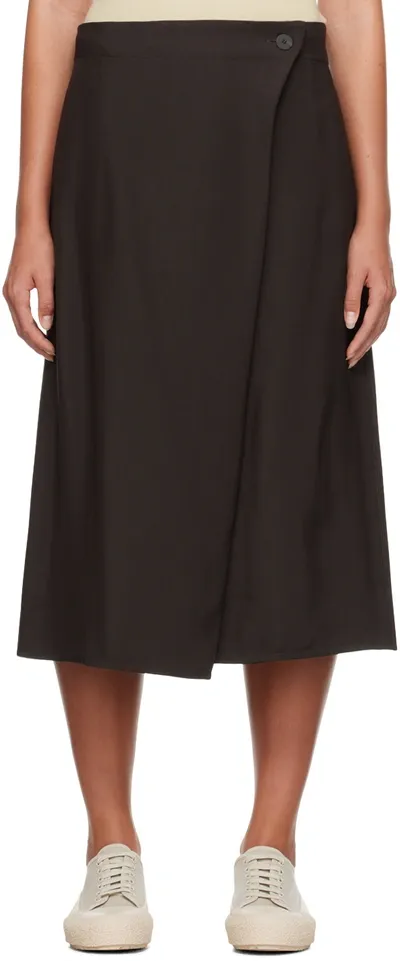 Studio Nicholson Brown Eyre Midi Skirt