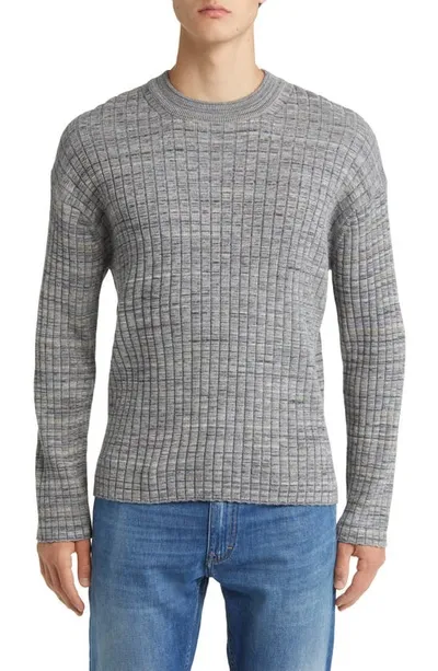 Closed Rib Marl Crewneck Sweater In Ash_grey