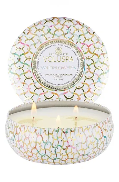 Voluspa Wildflowers 3-wick Tin Candle