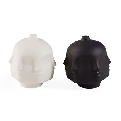 Jonathan Adler Dora Maar Salt And Pepper Shakers, Set Of 2 In Black And White