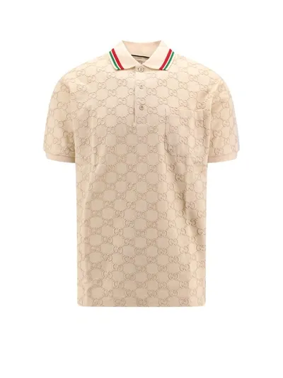 Gucci Polo Shirt In Beige