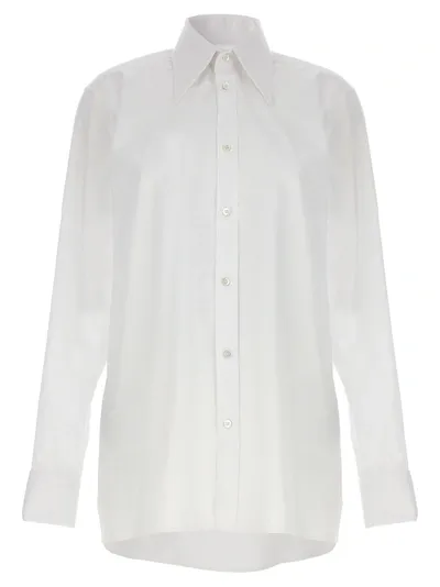 Maison Margiela Cotton Long Shirt In White