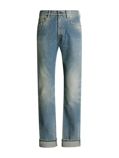 Maison Margiela Ankle-length Straight Jeans In Blue