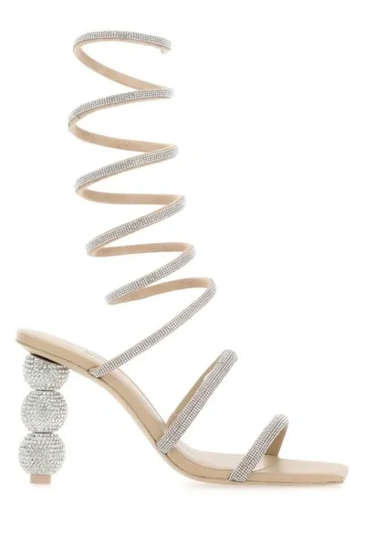 Cult Gaia Leslie Crystal-embellished Ankle-wrap Sandals